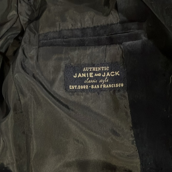 (EUC) Janie and Jack Navy Velvet Blazer Structured Classic Design - Picture 6 of 8